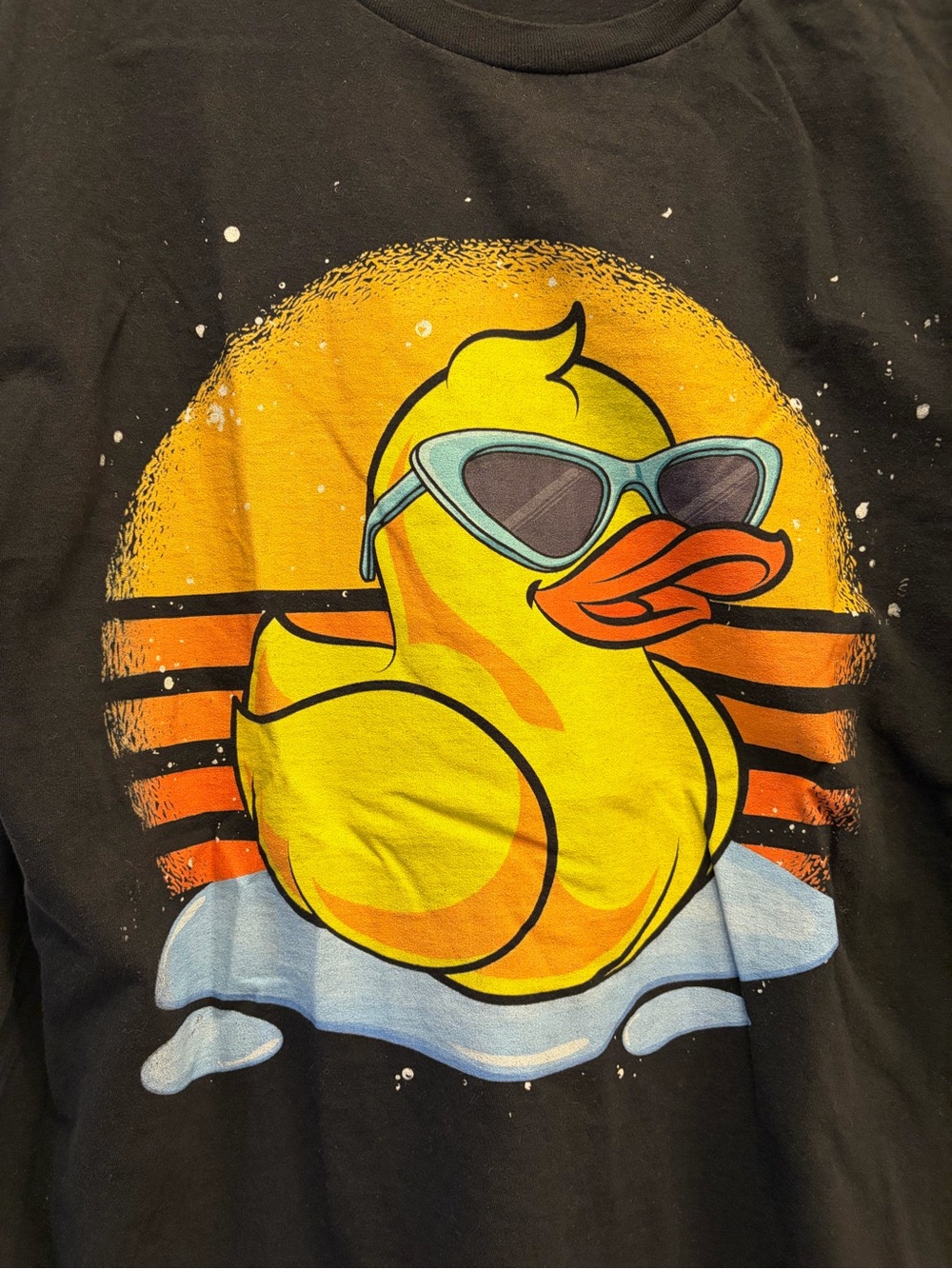 Rubber Duck Graphic T Shirt Men's Large Black Retro Sunglasses Port & Company - Picture 3 of 6
